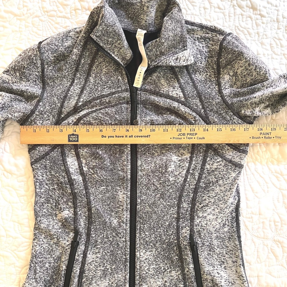 Lululemon Define Jacket Space Dye Black White Full Zip Yoga Athletic Size 10 - Picture 3 of 9